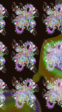 Düz Çiçek Elementleri Tasarımı. Yazdır. Güzel, pürüzsüz bir desen. Güzel kumaş deseni. Renkli Yaz Temalı Kusursuz Arkaplan. Raster çiçekli arka plan.