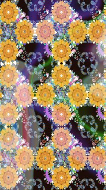 Kızılderili desenli desenli desenli şal deseni. Raster Henna dövme stili. Etnik Mandala süsü. Tekstil, tebrik kartı, boyama kitabı, telefon kılıfı baskısı için kullanılabilir.