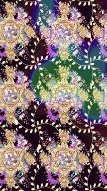 Raster - stok. Bej çiçekli kusursuz desen, suluboya çiçek deseni, sevimli çiçek, duvar kağıdı, kart veya kumaş için fayanslı.