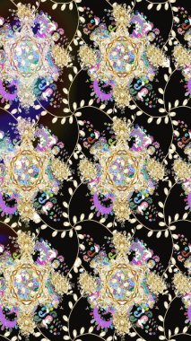 Küçük renkli çiçekler. Moda baskıları için zarif bir şablon. Çiçekli yaz çiçekleri. Kusursuz. Küçük çiçekte güzel bir desen. Motley illüstrasyonu.