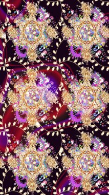 Tomurcukları çiçek olan sevimli bir çiçek deseni. Eski usul. Raster. Raster illüstrasyonu. Kumaş, tekstil, duvar kağıdı baskısı için. Kusursuz arkaplan.