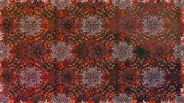 Kahverengi renkli çiçekler. Renkli Bahar Temalı Kusursuz Arkaplan. Düz Çiçek Elementleri Tasarımı. Çiçeksiz desenli arka plan, yaz çiçekleri..