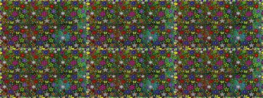 Raster - stok. Yeşil çiçekli kusursuz desen, suluboya çiçek deseni, şirin çiçek, duvar kağıdı, kart veya kumaş için fayanslı.