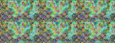 Raster illüstrasyonu. Güzel kumaş deseni. Bahar çiçekli, dikişsiz çiçek deseni..