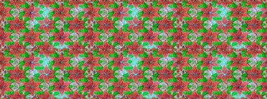 Suluboya, elle çizilmiş. Kusursuz bir arka plan modeli. Raster hisseleri. Yeşilde çiçekler.