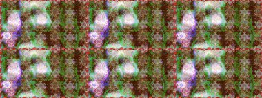 Raster illüstrasyonu. Kusursuz çiçek deseni. Asya tekstil tarzında. Raster illüstrasyonu. Kahverengi renkte çiçekler.