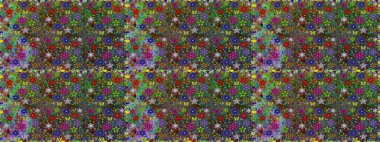 Çiçek ve yapraklı çiçek deseni. Raster illüstrasyonu. Küçük çiçekli şirin desen.