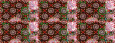 Sevimli zarif çiçekler raster illüstrasyon. Yaprakları ile Dikişsiz desen. Poster veya kapak için arka plan. Davetiye ve kartpostal tasarımı için dekoratif çiçek elemanları. Tekstil için şekil.