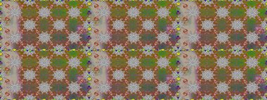 Kahverengi renklerde etnik çiçeklerle kusursuz bir desen. Raster Çiçek İllüstrasyon Şirin Tekstil.