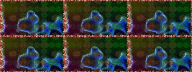 Çiçek izi. Suluboya kusursuz desen. Suluboya tarzında kahverengi renkte çiçekler.