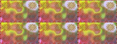 Kahverengi renklere karalamalar çizen kusursuz çiçek deseni. Raster illüstrasyonu.