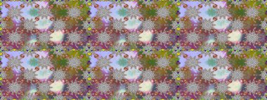 Küçük çiçekte güzel bir desen. Küçük renkli çiçekler. Motley illüstrasyonu. Moda baskıları için zarif bir şablon. Gri çiçekli bahar çiçekleri.