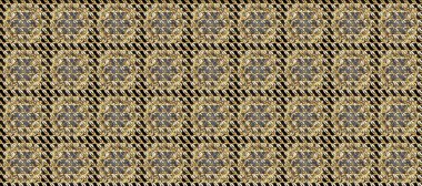 Kahverengi, bej ve gri renklerde altın çiçekli altın desenler. Altın rengi, kusursuz çizim. Raster geometrik arka plan. Senin tasarımın için, duvar kağıdı..