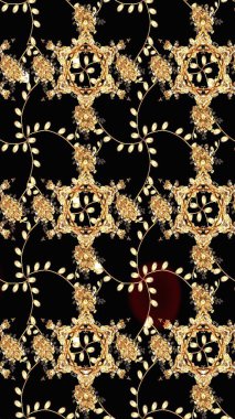 Siyah renkli çiçekler. Raster illüstrasyonu. Çiçek süslemeli çizim deseni.