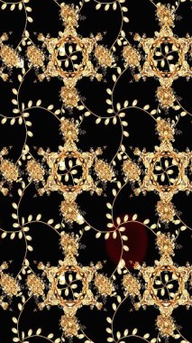 Siyah renkli çiçekler. Raster illüstrasyonu. Çiçek süslemeli çizim deseni.