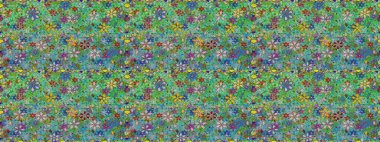 Raster illüstrasyonu. Çiçek deseni. Kusursuz Chichi kumaş deseni. Renkli Bahar Temalı Kusursuz Arkaplan. Düz Çiçek Elementleri Tasarımı.