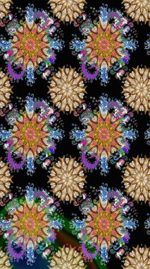 Çiçek desen. Bahar Tema Dikişsiz desen arka plan rengi. Raster resim. Sorunsuz Chichi kumaş deseni. Düz çiçek öğeleri tasarım.