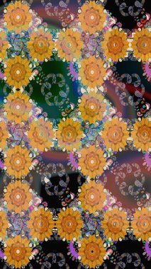 Kusursuz. Küçük çiçekteki sevimli çiçek deseni. Raster illüstrasyonu.