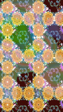 Tatil havası. Raster dikişsiz şirin çiçek deseni. Bahar mevsimi. Nazik romantik baskı.