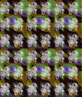 Çiçekli karalama şeklinde Raster çiçek deseni. Gri renkli çiçekler. Nazik, sevimli çiçek arkaplanı..