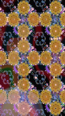 Çiçekler suluboya tarzında kahverengi renkte. Kahverengi renkli çiçeklerle kusursuz çiçek deseni.