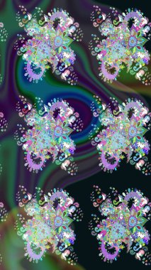 Raster - stok. Gri çiçekli kusursuz desen, suluboya çiçek deseni, sevimli çiçek, duvar kağıdı, kart veya kumaş için fayanslı.