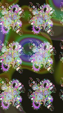 Düz Çiçek Elementleri Tasarımı. Renkli Bahar Temalı Kusursuz Arkaplan. Çocuk stili. Çiçekli pürüzsüz raster arka plan.