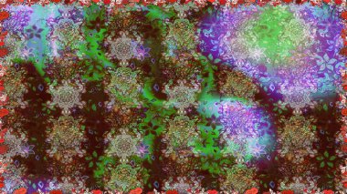 Raster illüstrasyonu. Küçük çiçekteki sevimli çiçek deseni. Kahverengi renkte çiçekler.