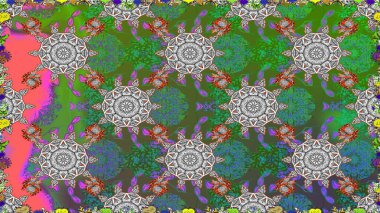 Karalama elementleri. El çizimi Raster çizimi. Duvar kağıdı, web sayfası arka planı, ambalaj kağıdı, davetiye, broşür, afiş veya web sitesi için kusursuz çiçek deseni kullanılabilir.