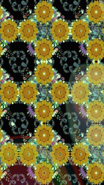 Bahar mevsimi. Nazik romantik baskı. Raster dikişsiz şirin çiçek deseni. Sarı renkli çiçekler. Tatil havası..