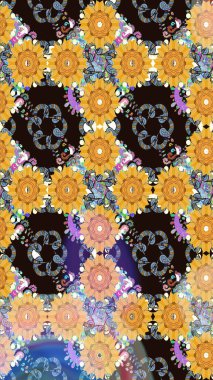 Suluboya stilinde gri renkte. Raster illüstrasyonu. Pürüzsüz bahar deseni ve küçük çiçekler.