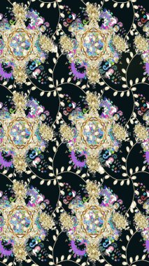 Güzel çiçek desenli küçük çiçek. Çiçekler, suluboya ile sorunsuz çiçek desenli. Raster desen.