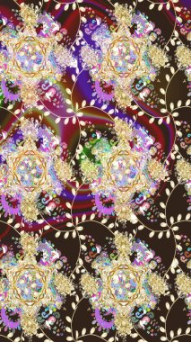 Bej renkli çiçekler. Çiçeksiz desenli arka plan. Tişört baskısı için çiçek boyama rasteriName.