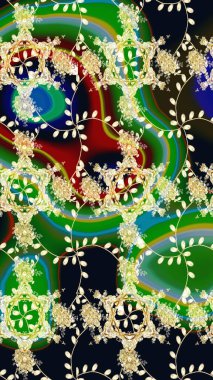 Yeşil renkli çiçekler. Nazik, narin çiçek arkaplanı. Raster çiçek desenli ve çiçekli..