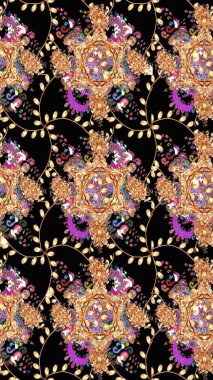 Raster dikişsiz şirin çiçek deseni. Siyah renkli çiçekler. Nazik romantik baskı. Bahar mevsimi. Tatil havası..