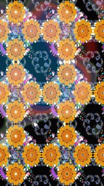 Raster dikişsiz çiçek deseni. Vadinin sarı renkli çiçekleri.