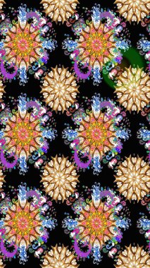 Küçük çiçekteki sevimli çiçek deseni. Güzel kumaş deseni. Güzel karalama çiçekleri olan kusursuz çiçek desenleri. Raster illüstrasyonu.