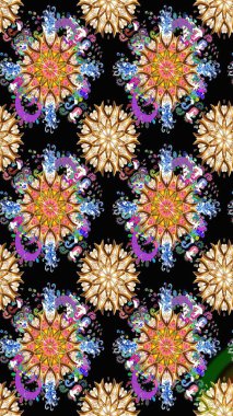 Yumuşak pamuk tasarımı. Klasik çiçek desenli. Sarma, tekstil ve duvar kâğıdı için kusursuz çiçek arkaplanı. Yumuşak fayans. Raster taze dokusu.