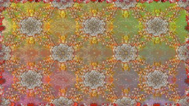 Kahverengi renklerde bahar çiçekleri. Çiçekli karalama şeklinde Raster çiçek deseni. Raster illüstrasyonu.