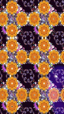 Eski moda arka plan. Raster illüstrasyonu. Kıvırcık, parlak örgü. Şablon, pürüzsüz, çiçekli kenar. Çiçek çelengi. Güzel, pürüzsüz kumaş, tuval..