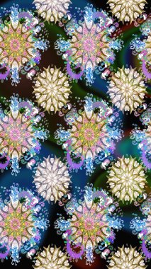 Mavi ve nötr renklerde çiçekler. Düz Çiçek Elementleri Tasarımı. Sevimli çiçek raster deseni. Kusursuz Renksiz Bahar Teması Kusursuz Arkaplan.