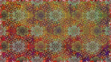 Raster illüstrasyonu. Küçük çiçekteki sevimli çiçek deseni. Kahverengi renkte çiçekler.