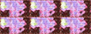 Raster illüstrasyonu. Şirin çiçek elementleri. Kusursuz desenli, modaya uygun kumaş deseni. Düz Çiçek Elementleri Tasarımı. Renkli Bahar Teması Kusursuz Arkaplan.