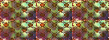 Düz Çiçek Elementleri Tasarımı. Sevimli çiçek raster deseni. Kahverengi renkli çiçekler. Renkli Bahar Teması Kusursuz Arkaplan.