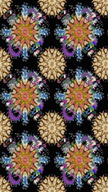 Küçük çiçekteki kusursuz desen. Raster illüstrasyonu. Güzel kumaş deseni. Güzel çiçek arkaplanı..