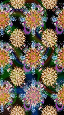 Raster illüstrasyonu. Güzel kumaş deseni. Bej renklerde. Raster illüstrasyonunda kusursuz çiçek deseni.