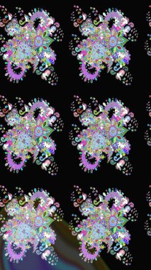 Çiçeksiz desenlerin resmi. Vadinin çiçekleri siyah renklerde.