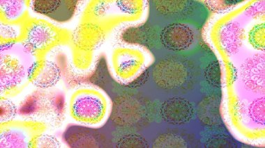 Tarafsız ve sarı kıvırcık çiçekler, tarafsız ve sarı renklerde şekillenir. Raster illüstrasyonu. Klasik çiçek tasarım elementleri.