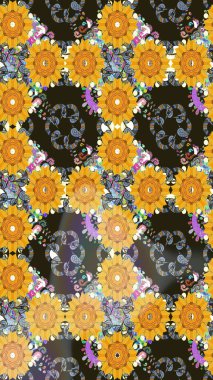 Paket kağıdı için en iyisi. Sarı lale çiçekli, pürüzsüz bir desen. Doğal kozmetik ürünleri, parfüm, çiçekçi dükkanı için bahar ihalesi tasarımı. Karşılama ya da düğün geçmişi olarak kullanılabilir.