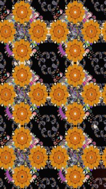 Yumuşak, bahar çiçekli arka plan. Siyah renkli çiçekler. Raster çiçek desenli ve çiçekli..